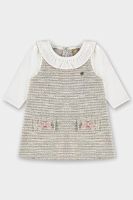 Vestido em Malha Tweed e Suedine Up Baby