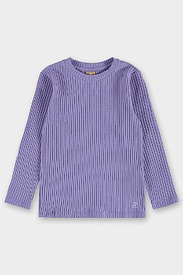 Blusa Manga Longa em Ribana Canelada Lilás Up Baby