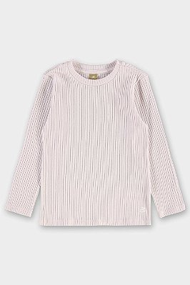 Blusa Manga Longa em Ribana Canelada Rosa Up Baby