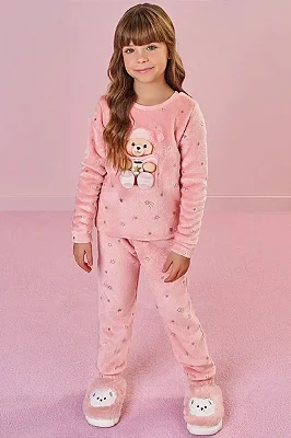 Conjunto de Pijama de Blusão e Calça em Pelo Foil Infanti Infantil Menina