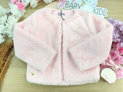 Casaqueto em Pelo Liso Rosa Infanti Infantil Menina