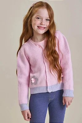 Cardigã em Tricot Prime Infanti Infantil Menina