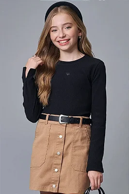 Blusa em Canelado Soft Lilimoon Teen Menina
