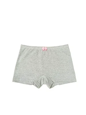 Calcinha Boxer Shortinho Juvenil Cotton, cintura com elástico embutido-Unitária Cinza Luna
