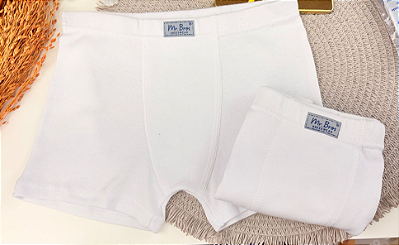 Kit c/ 2 Cuecas Boxer Infantil/Juvenil Malha Dupla 100% Algodão Antialérgicos- Xô Dermatite