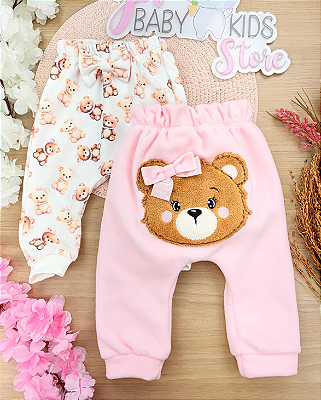 Kit Calça/Culote 2 Peças em Microsoft Fleece Upi Uli Bebê