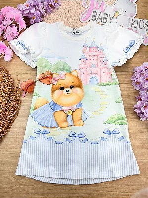 Vestido em Molecotton Cachorrinha Castelo Infanti