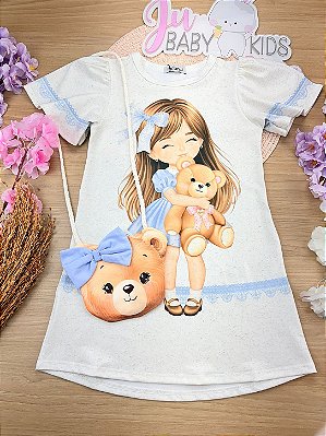 Vestido em Malha Power Acompanha Bolsa Infanti