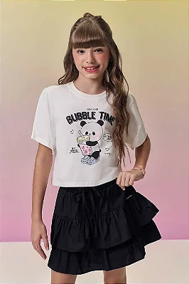 Blusa em Meia Malha Off White Vic Vicky