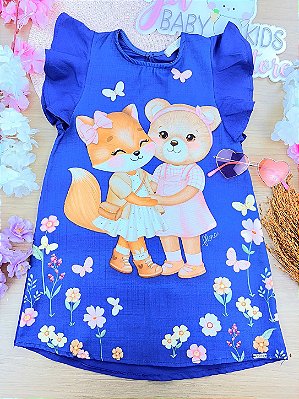 Vestido em Blend de Linho Infanti Infantil Menina