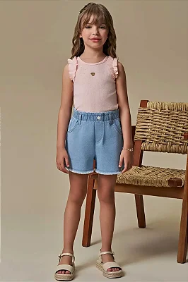 Shorts em Jeans com Elastano Infanti Infantil Menina