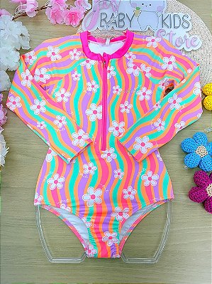 Maiô em Malha UV Dry com Proteção UV 50+ Infanti Infantil Menina