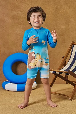 Macacão em Malha UV Dry com Proteção UV50+ LucBoo Bebê Menino