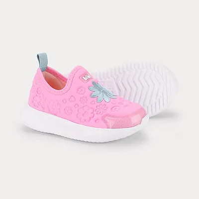 Tênis Infantil Bibi Flash Rosa com Flores