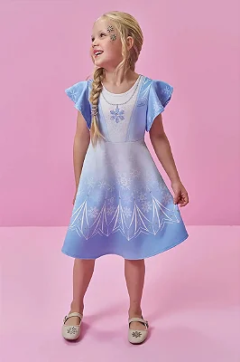 Vestido em Fly Tech Kukiê Infantil Menina