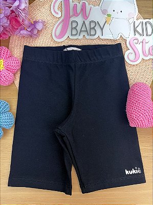 Bermuda Biker em Cotton Preto Kukiê