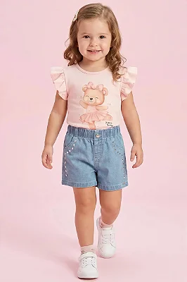Blusa em Cotton Kukiê Infantil Menina