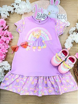 Vestido em Cotton e Malha Power Kukiê Bebê Menina