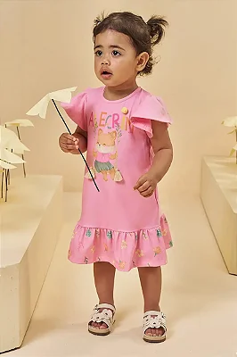 Vestido em Cotton Kukiê Bebê Menina