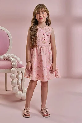 Vestido em Light Peach Kukiê Infantil Menina