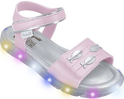 Sandália Pampili 697 Lulli Led Rosa Claro