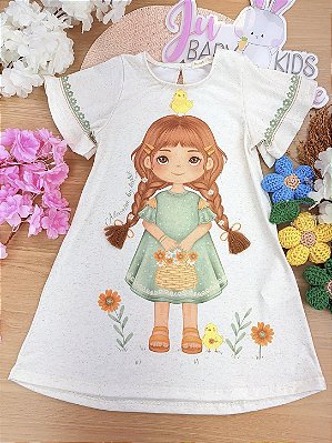 Vestido em Malha Fresh Kukiê Infantil Menina