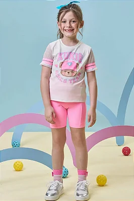 Bermuda Biker em Poliamida Kukiê Infantil Menina