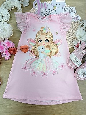 Vestido em Molecotton Kukiê Infantil Menina