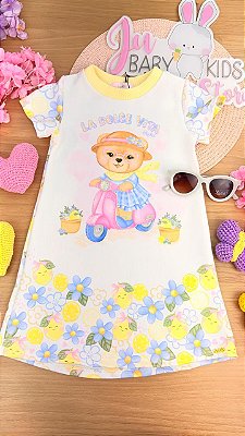 Vestido em Molecotton Kukiê Infantil Menina