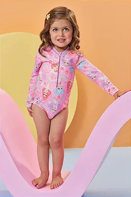 Maio em Malha com Proteção UV50+ Kukiê Bebê Menina