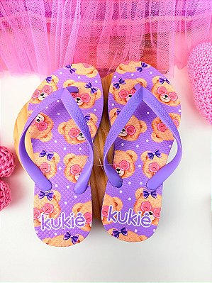 Chinelo Ursinho Kukiê (Acompanha bolsa)