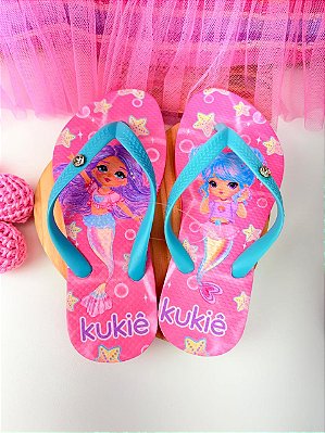 Chinelo Sereia Kukiê (Acompanha bolsa)