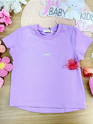 Blusa em Meia Malha Lilás Kukiê Infantil Menina