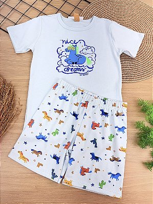 Pijama Blusa e Short em Suedine Cavalo Up Baby