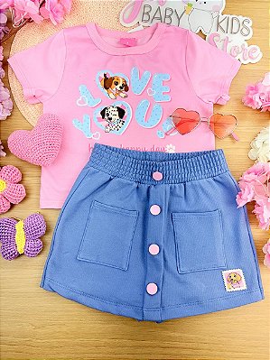 Conjunto Blusa e Shorts Saia Cinti