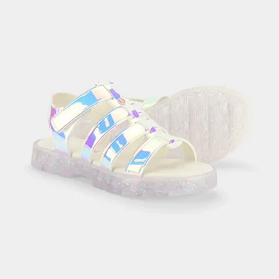 Sandália Infantil Bibi Plataforma 2.0 Branca Holográfica