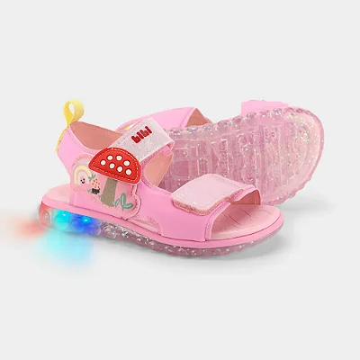 Sandália Infantil de LED Bibi Summer Roller Light 2.0 Rosa