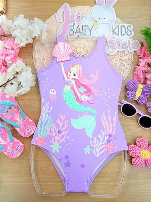Maiô em Malha UV Dry com Proteção UV 50+ Infanti Infantil Menina
