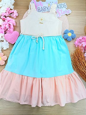 Vestido em Tricoline com Elastano Infanti Infantil Menina