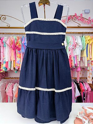 Vestido em Linho Santorine com Elastano Infanti Infantil Menina