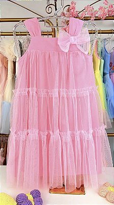 Vestido Rosa Lacinho Mon Sucré