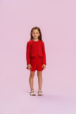Cardigan Verão 2027 Vermelho Mon Sucré