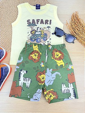 Conjunto Regata Malha e Bermuda Moletom Bee Loop