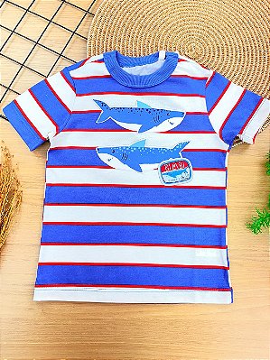 Camiseta Infantil Menino Shark com Listras Bimbi