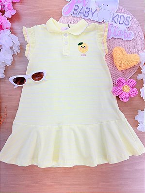 Vestido em Cotton Fio Tinto Kukiê Infantil Menina