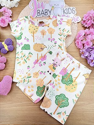 Pijama Blusa e Bermuda Ciclista Up Baby