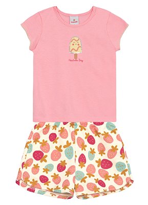 CONJUNTO INFANTIL MENINA EM MEIA MALHA E MOLETINHO BRANDILI