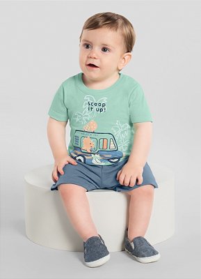 CONJUNTO INFANTIL MENINO EM MEIA MALHA E MOLETINHO BRANDILI