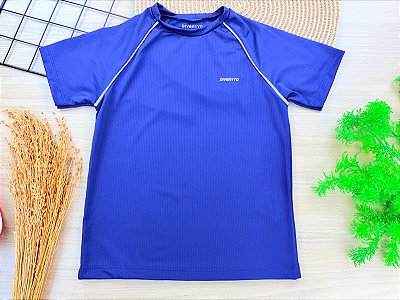 Camiseta Infantil Menino Tecnológica Azul Marinho em Malha Fit com Termo Refletivo