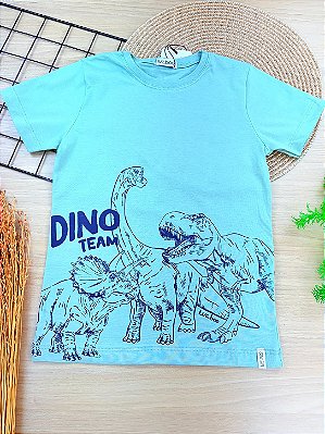 Camiseta em Meia Malha Dino LucBoo Infantil Menino